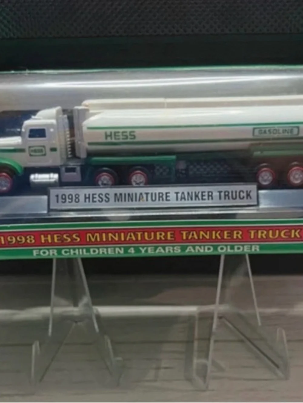 Hess White and Green Miniature Tanker Truck Toy - 1998 Collector Edition